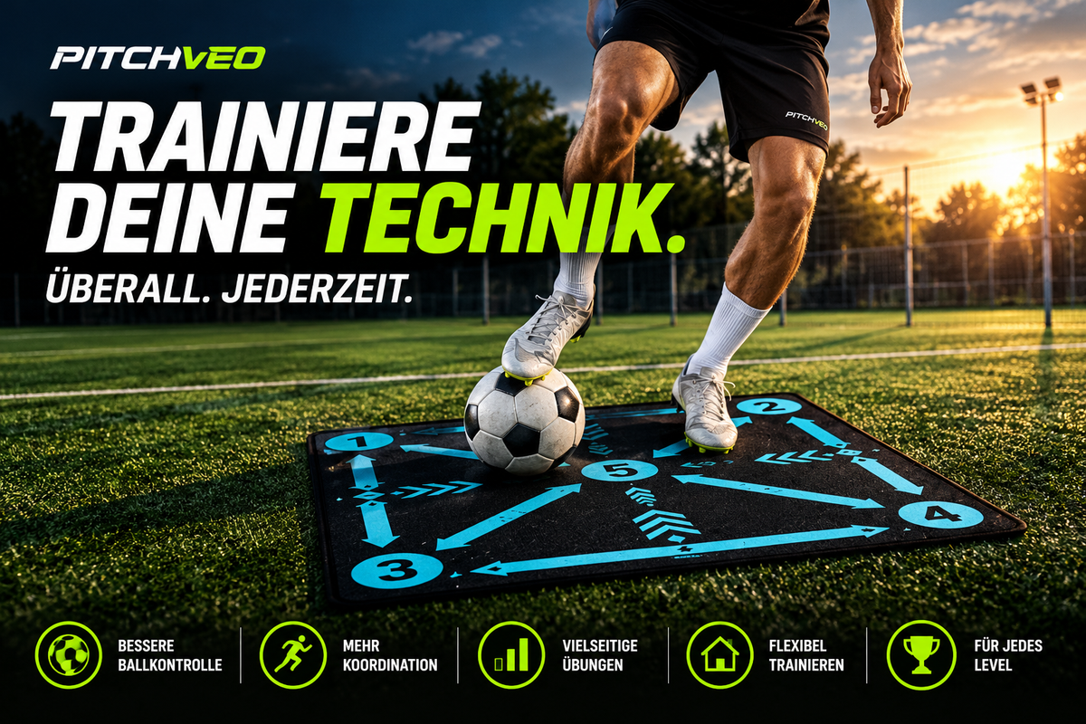 PITCHVEO® Technik-Bundle – Koordinationsleiter + Fußball-Trainingsmatte