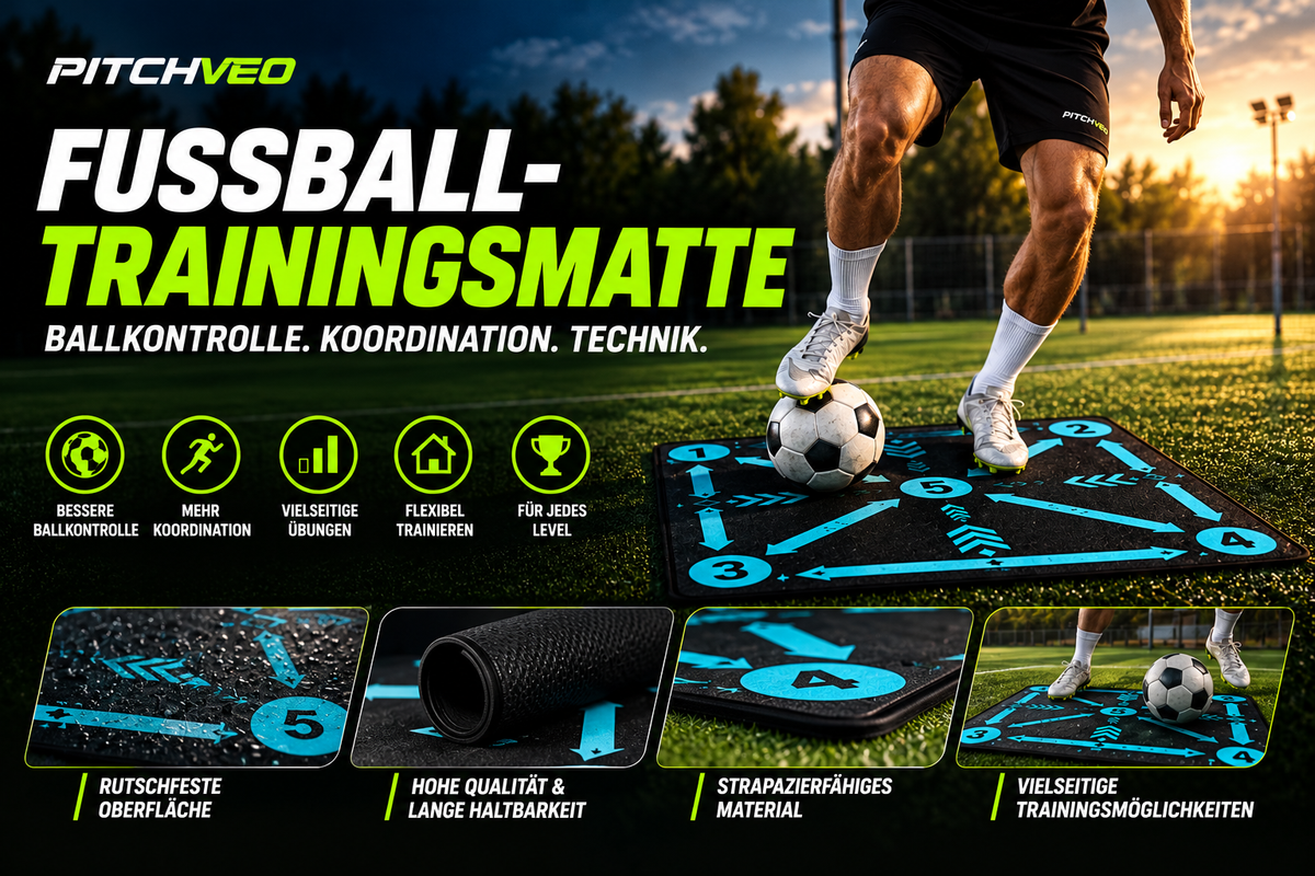 PITCHVEO® Technik-Bundle – Koordinationsleiter + Fußball-Trainingsmatte